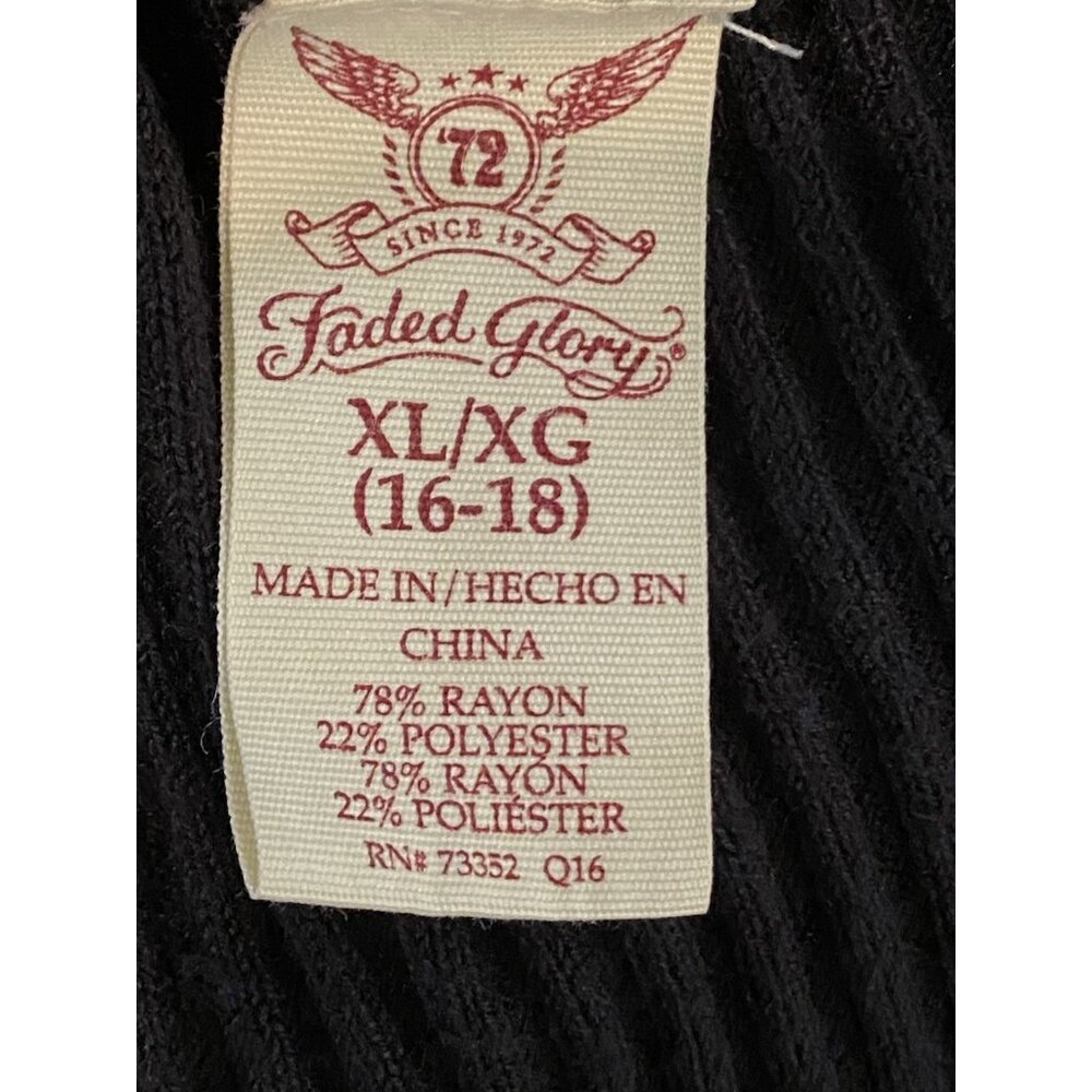 Faded Glory Womens XL (16/18) Sweater Button Down Thigh Length Black Runs Small - Picture 4 of 9